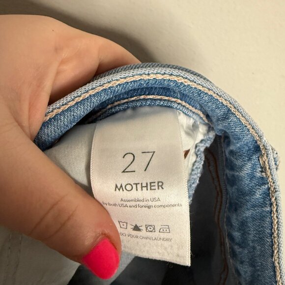 MOTHER Women's Blue The Scapper Cut Off Fray Denim‎ Shorts - Size 27 - Picture 6 of 9